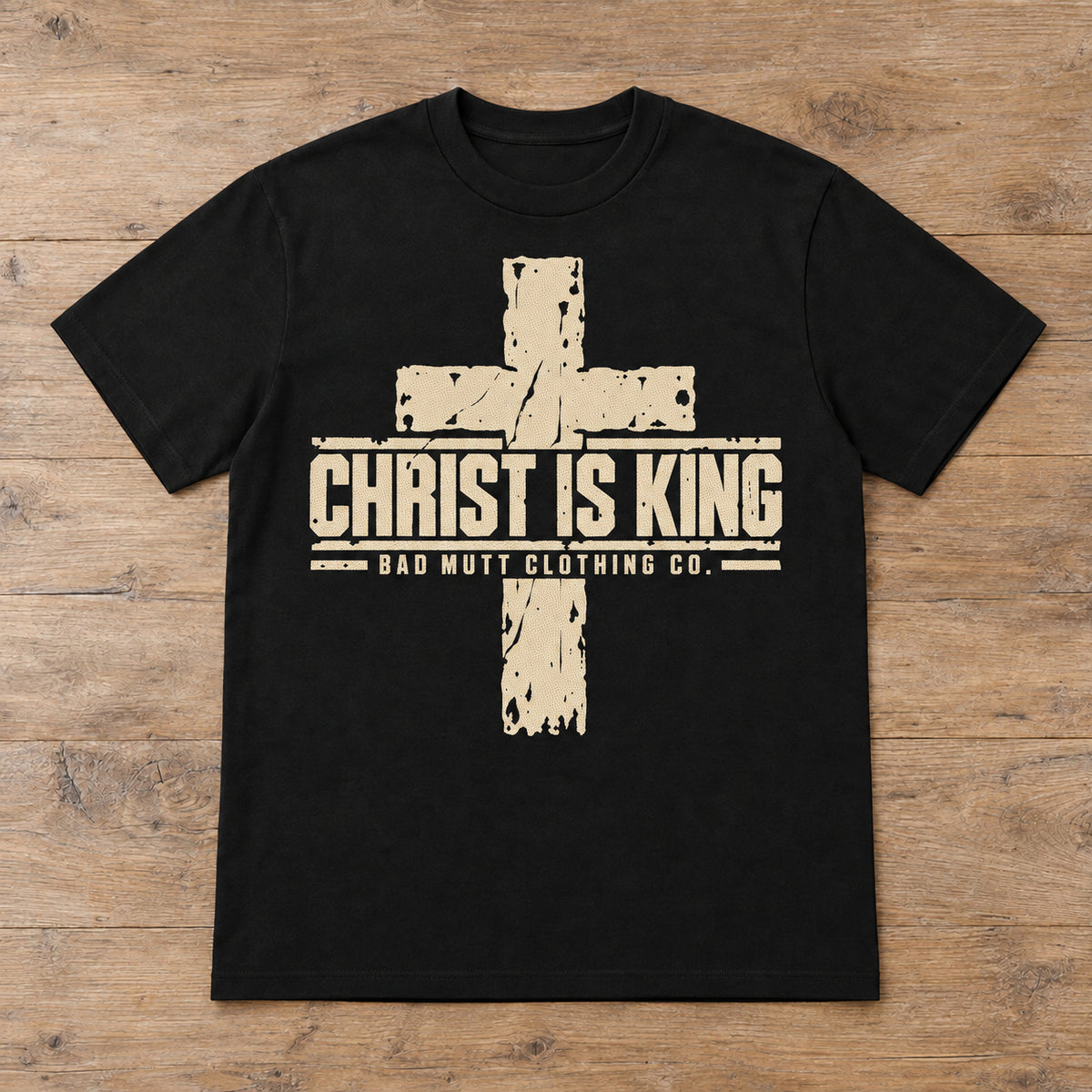 Distressed Cross Tee